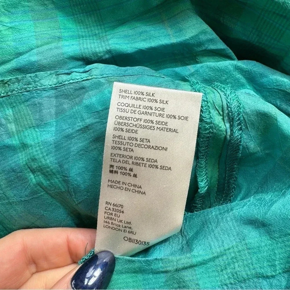 New Free People Marisol Tiered Silk Maxi Dress Summer Sun Boho Green Small - Picture 10 of 17